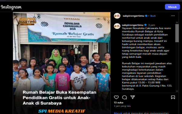 Yayasan Novaloka Cakrawala Asa Diliput SPI Media Kreatif